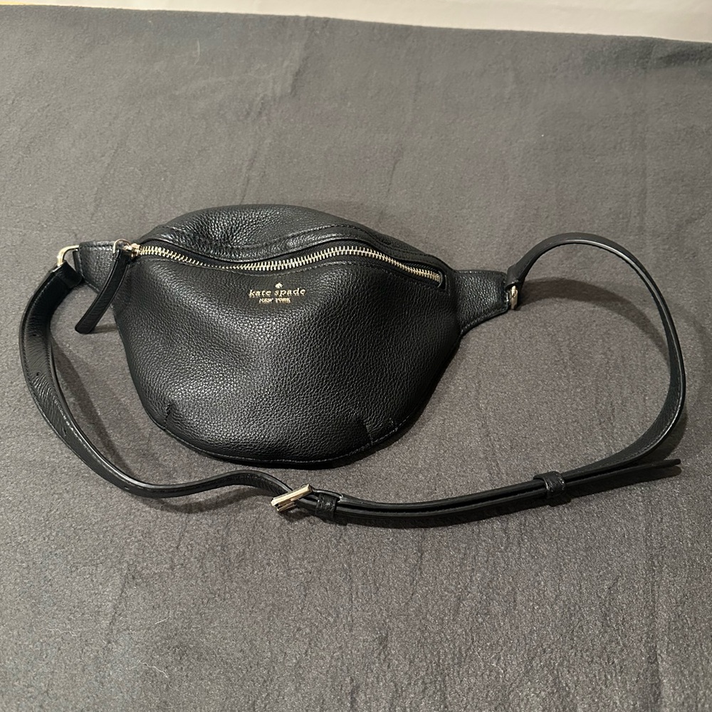 Kate Spade Jackson Belt Bag Fanny Pack Black Pebbled Leather